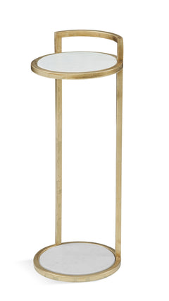 Bassett Mirror Modern Gold Leaf/White Surrey Round Scatter End Table