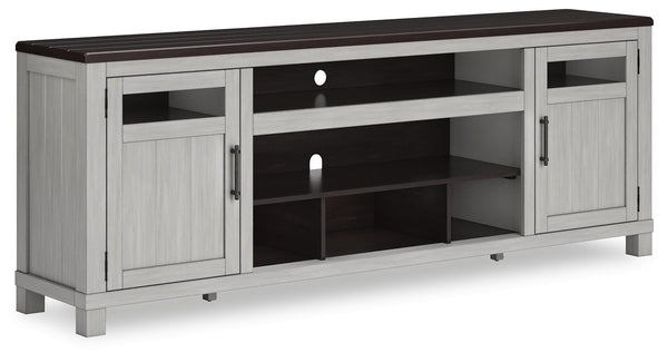 Darborn 88-Inch 2-Door XL TV Stand (Fireplace Optional) Gray/Brown