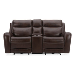 Liberty Furniture Blair Cognac Leather Loveseat with Console P2 & Zg