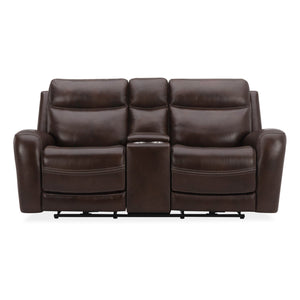 Liberty Furniture Blair Cognac Leather Loveseat with Console P2 & Zg