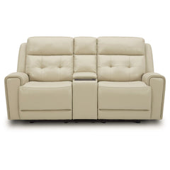 Liberty Furniture Carrington Baja Stone Leather Loveseat with Console P3 & Zg