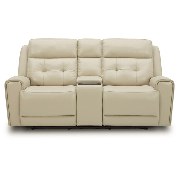 Liberty Furniture Carrington Baja Stone Leather Loveseat with Console P3 & Zg