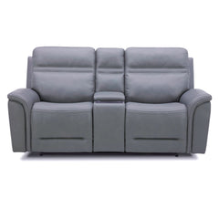 Liberty Furniture Cooper Blue Gray Leather Loveseat with Console P3 & Zg