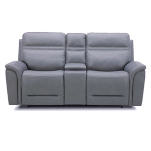 Liberty Furniture Cooper Blue Gray Leather Loveseat with Console P3 & Zg