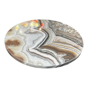 Furniture Source International Real Onyx Multi-Color Lazy Susan in Natural