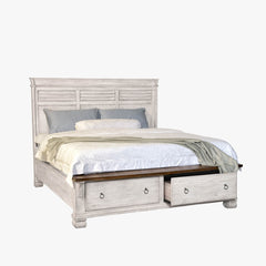 napa furniture belmont california king headboard in antique white/rich brown
