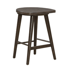 Liberty Furniture City View Coffee Bean Scooped Seat Console Stool with Round Turned Tapered Legs