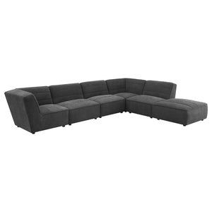 Coaster Sunny 6-Piece Upholstered Modular Sectional Sofa Charcoal