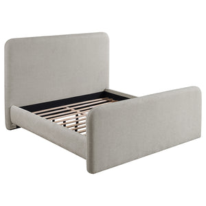 Coaster Wren Upholstered King Panel Bed Grey