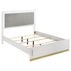 Coaster Caraway Wood Queen Led Panel Bed White