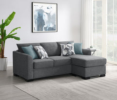 Coaster Storey Upholstered Sleeper Sectional Chaise Sofa Grey