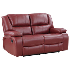 Coaster Camila Upholstered Motion Reclining Loveseat Red