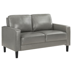 Coaster Ruth Upholstered Track Arm Loveseat Grey