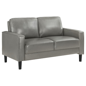 Coaster Ruth Upholstered Track Arm Loveseat Grey