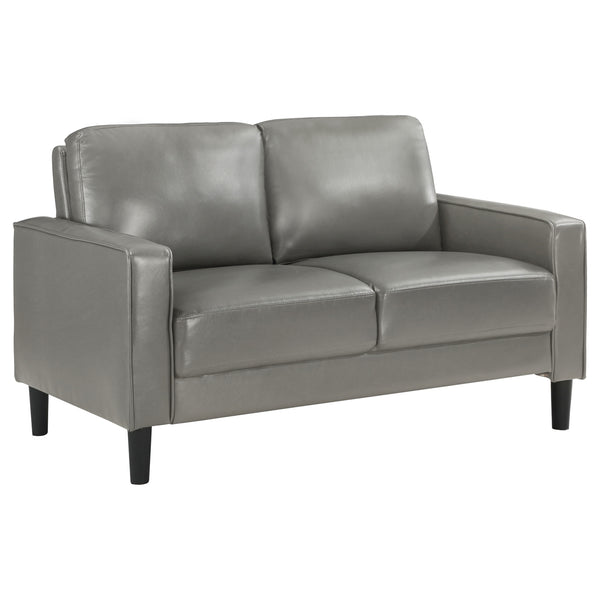 Coaster Ruth Upholstered Track Arm Loveseat Grey