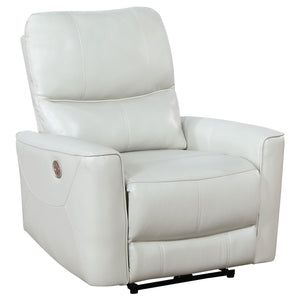Coaster Greenfield Upholstered Power Recliner Chair Ivory