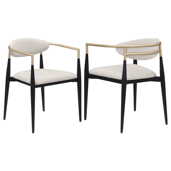 Coaster Alexis Fabric Upholstered Dining Arm Chair Beige