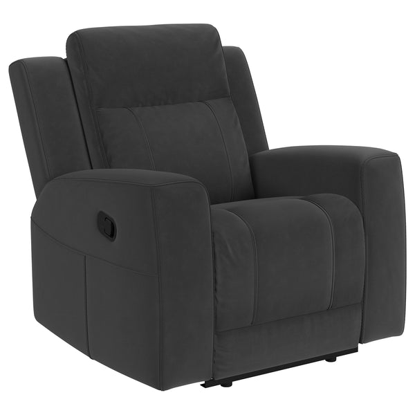 Coaster Brentwood Upholstered Recliner Chair Dark Charcoal