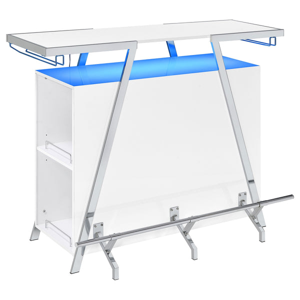 Coaster Araceli Freestanding Led Home Bar Cabinet White High Gloss