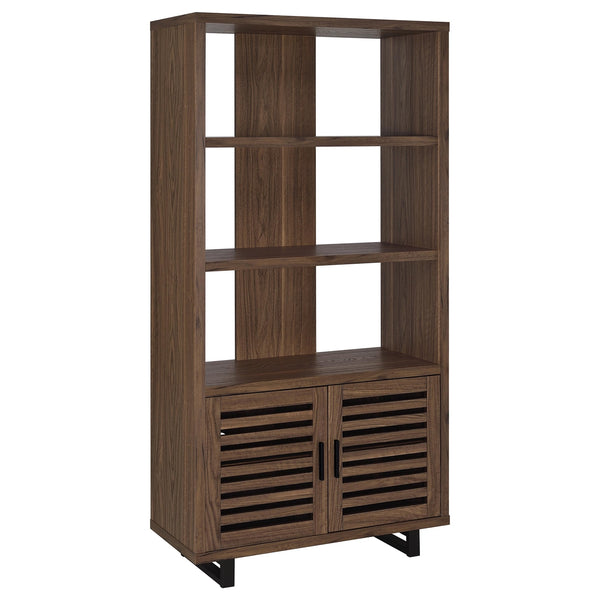 Coaster Maddox 71 Inch 3-Shelf Cabinet Bookcase Walnut