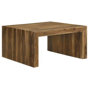 Coaster Odilia Square Solid Wood Coffee Table Auburn
