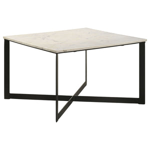 Coaster Tobin Square Marble Top Coffee Table White & Black