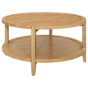 Coaster Camillo Round Solid Wood Coffee Table Maple Brown