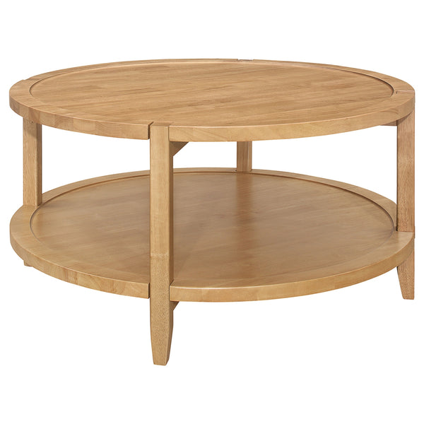 Coaster Camillo Round Solid Wood Coffee Table Maple Brown