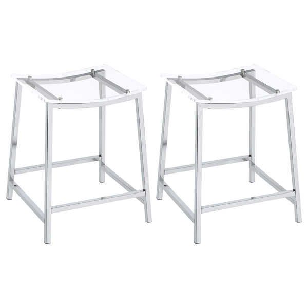 Coaster Jovani Acrylic Backless Counter Stool Chrome