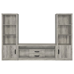 Coaster Burke 3-Piece 59 Inch TV Entertainment Center Grey Driftwood