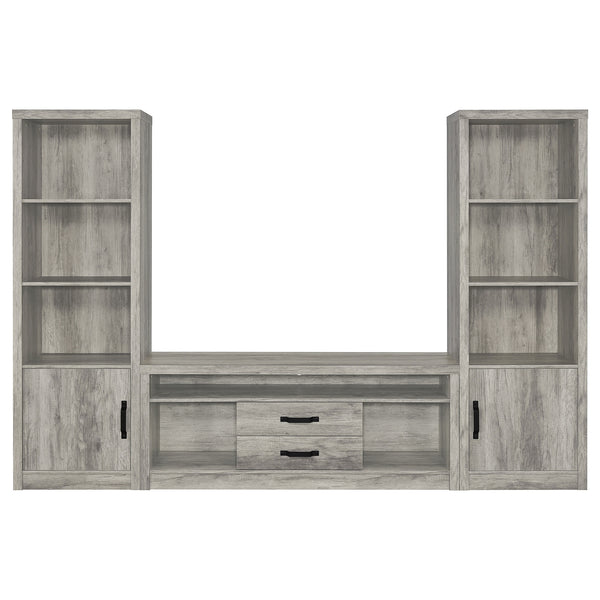 Coaster Burke 3-Piece 59 Inch TV Entertainment Center Grey Driftwood
