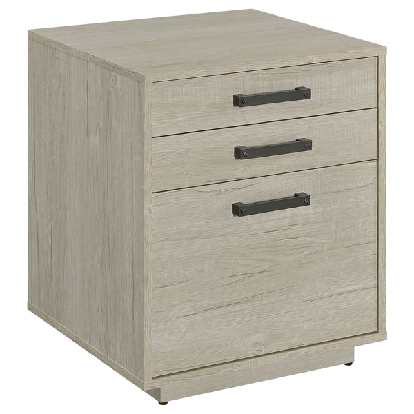 Coaster Loomis 3-Drawer Home Office File Cabinet Whitewashed Grey