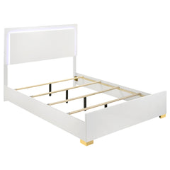 Coaster Marceline Wood Queen Led Panel Bed White