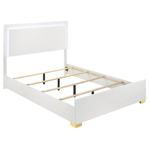 Coaster Marceline Wood Queen Led Panel Bed White