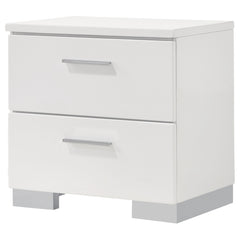 Coaster Felicity 5-Piece Full Bedroom Set with LED Lighting in White High Gloss