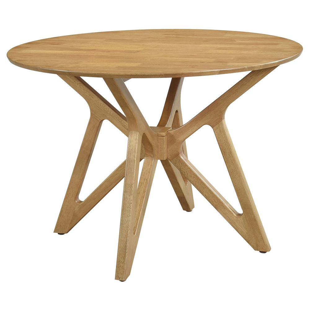 Coaster Elowen 5-Piece Round Solid Wood Dining Set Light Walnut