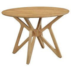 Coaster Elowen 5-Piece Round Solid Wood Dining Set Light Walnut