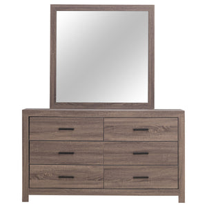 Coaster Brantford 6-Drawer Dresser with Mirror Barrel Oak