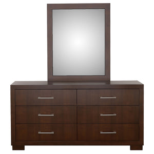 Coaster Jessica 6-Drawer Dresser with Mirror Cappuccino