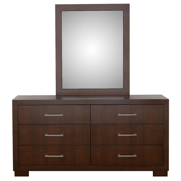 Coaster Jessica 6-Drawer Dresser with Mirror Cappuccino
