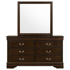 Coaster Louis Philippe 6-Drawer Dresser with Mirror Cappuccino