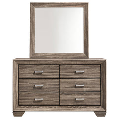 Coaster Kauffman 6-Drawer Dresser with Mirror Washed Taupe