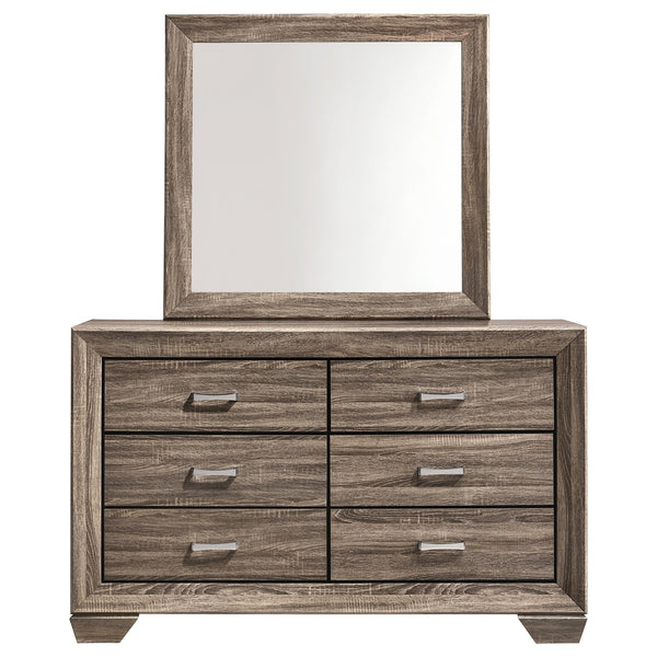 Coaster Kauffman 6-Drawer Dresser with Mirror Washed Taupe