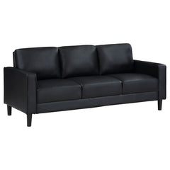 Coaster Ruth 3-Piece Upholstered Track Arm Sofa Set Black