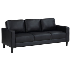 Coaster Ruth 2-Piece Upholstered Track Arm Sofa Set Black