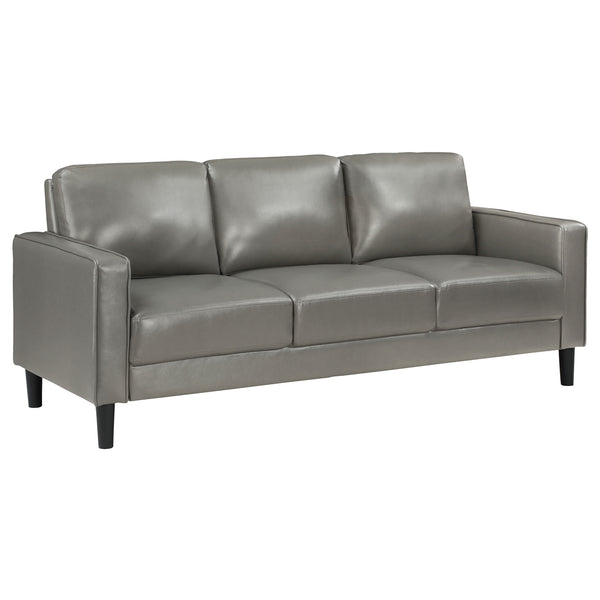 Coaster Ruth 2-Piece Upholstered Track Arm Sofa Set Grey