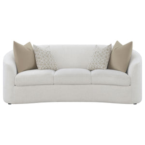 Coaster Rainn 3-Piece Boucle Upholstered Sloped Arm Sofa Set Latte