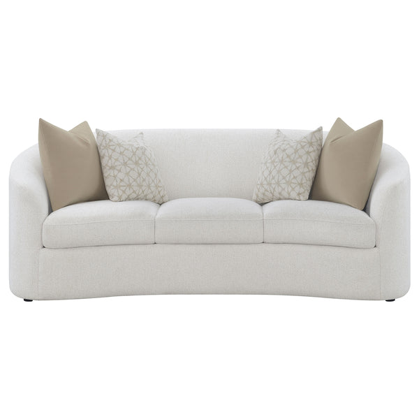 Coaster Rainn 3-Piece Boucle Upholstered Sloped Arm Sofa Set Latte