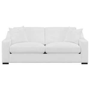 Coaster Ashlyn 2-Piece Upholstered Sloped Arm Sofa Set White
