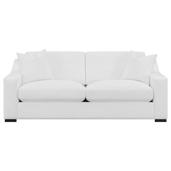Coaster Ashlyn 2-Piece Upholstered Sloped Arm Sofa Set White